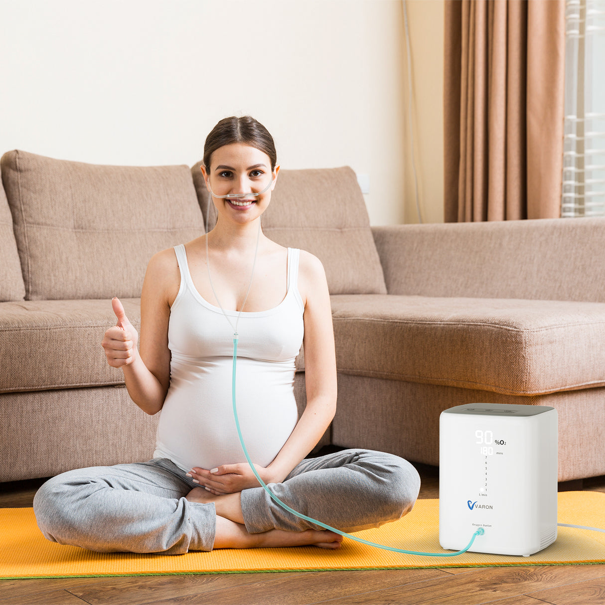 VARON syrgaskoncentrator för hemmabruk VH-3 | 1–7 l/min bekväm behandling, CE-godkänd