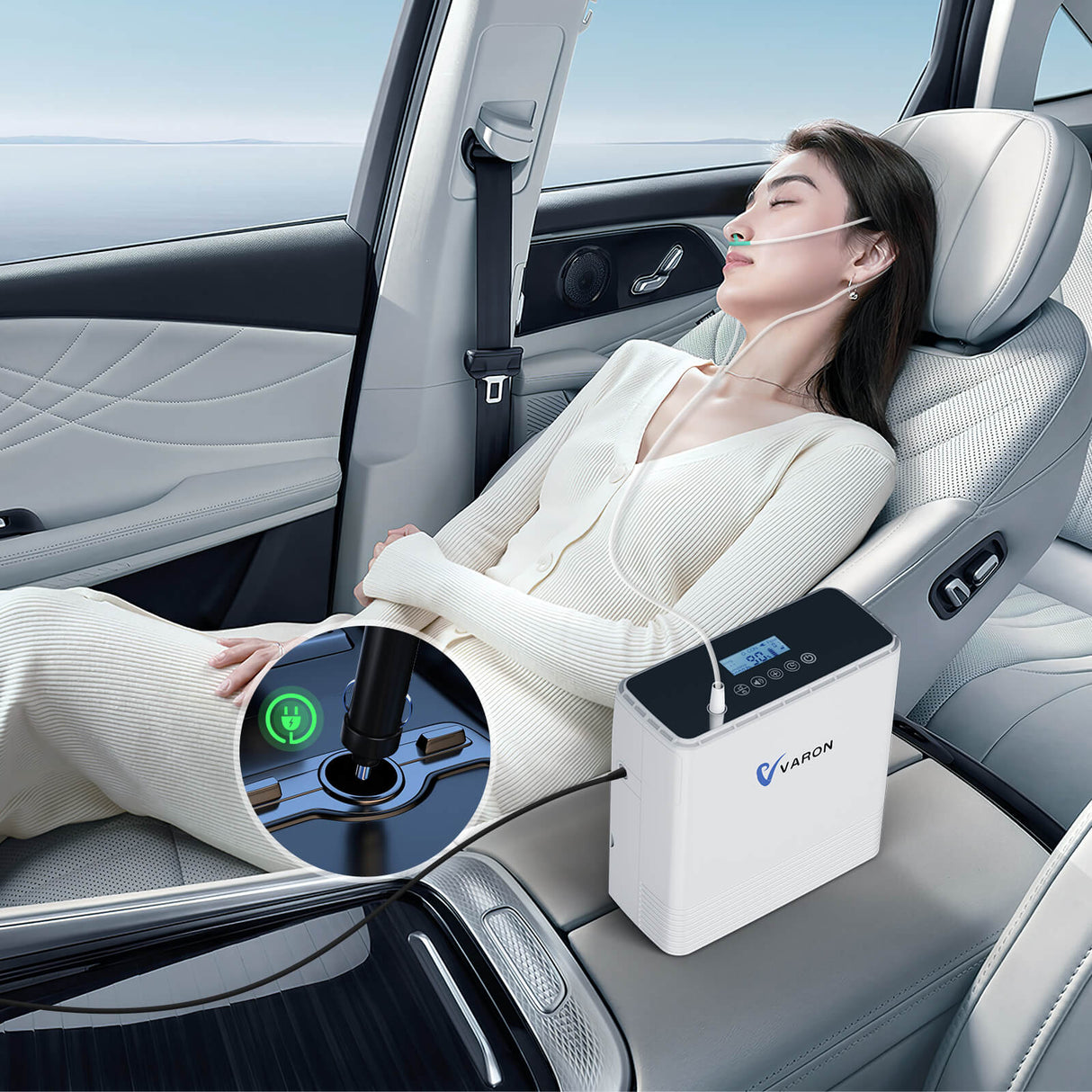 VARON VP-6 jatkuvatoiminen kannettava happikonsentraattori | 1–6 l/min virtaus, CE-hyväksytty