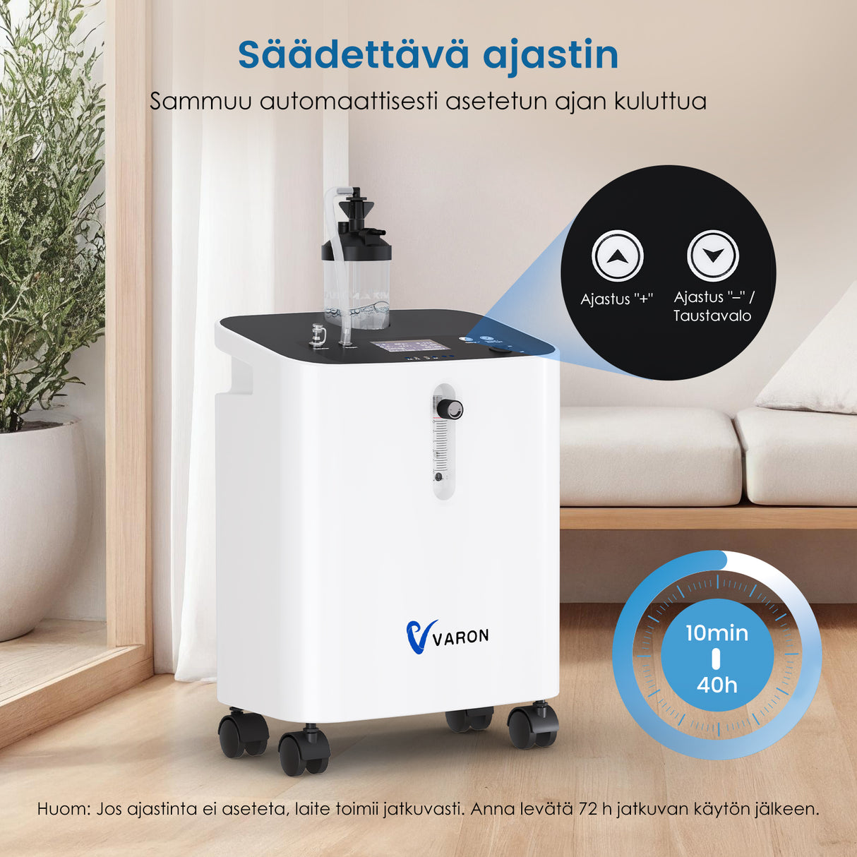 VARON home oxygen concentrator VH-3 pro | 1–10 l/min comfortable treatment, CE approved