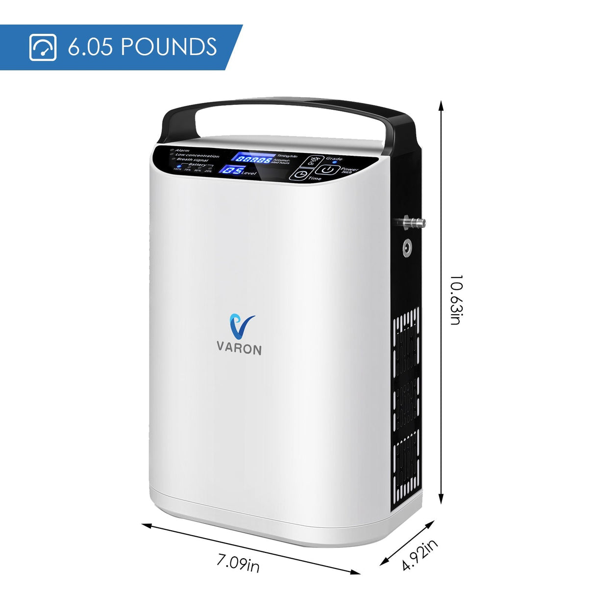 VARON VP-1 Pulse kannettava happikonsentraattori | 24 tunnin käyttö, CE-hyväksytty