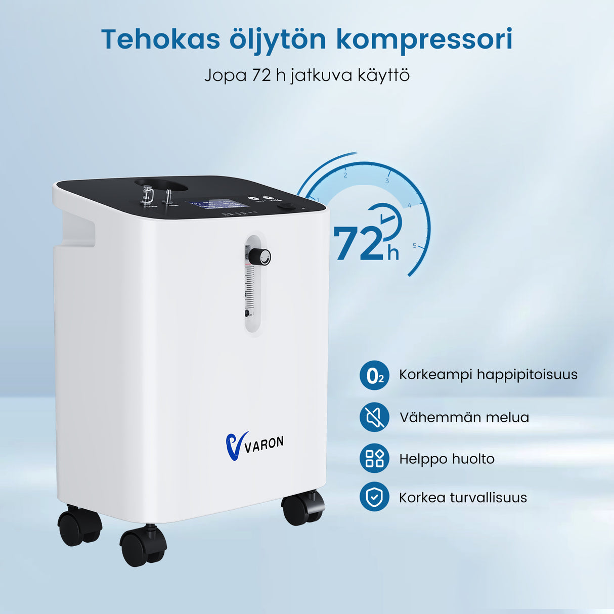 VARON home oxygen concentrator VH-3 pro | 1–10 l/min comfortable treatment, CE approved