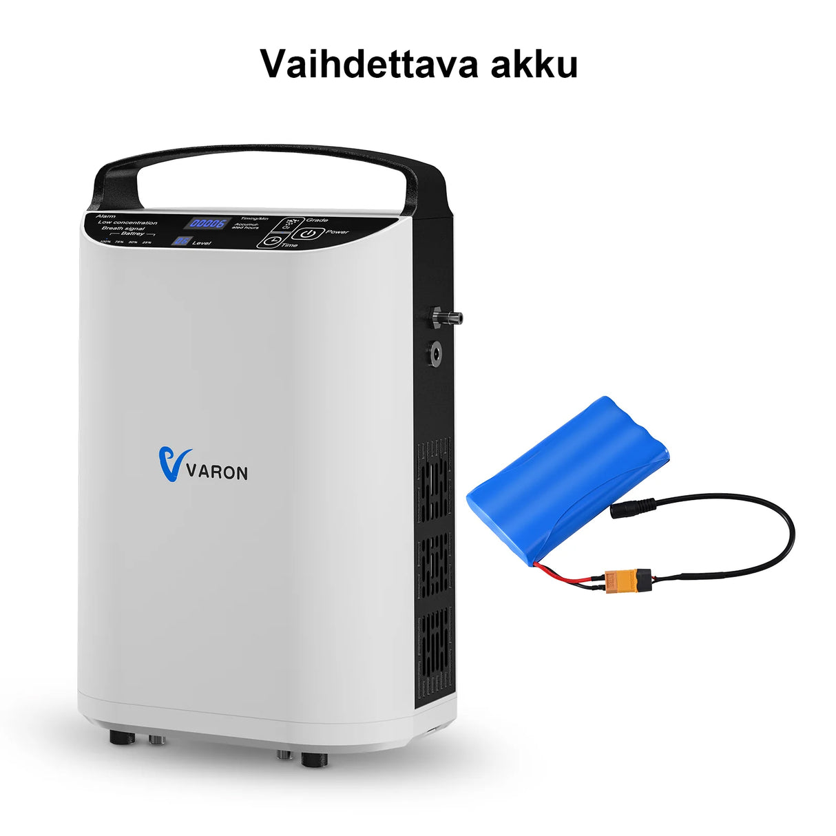 VARON VP-1 Pulse kannettava happikonsentraattori | 24 tunnin käyttö, CE-hyväksytty