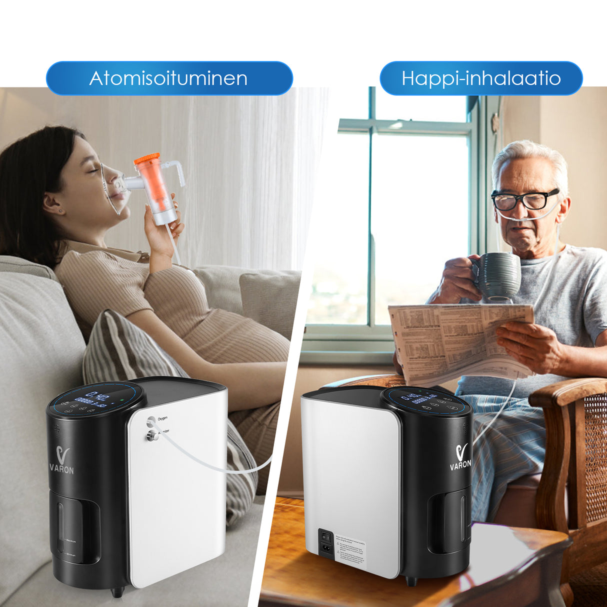 VARON VH-1 syrgaskoncentrator för hemmabruk | 1–7 l/min, Vital Senior Health, CE-godkänd