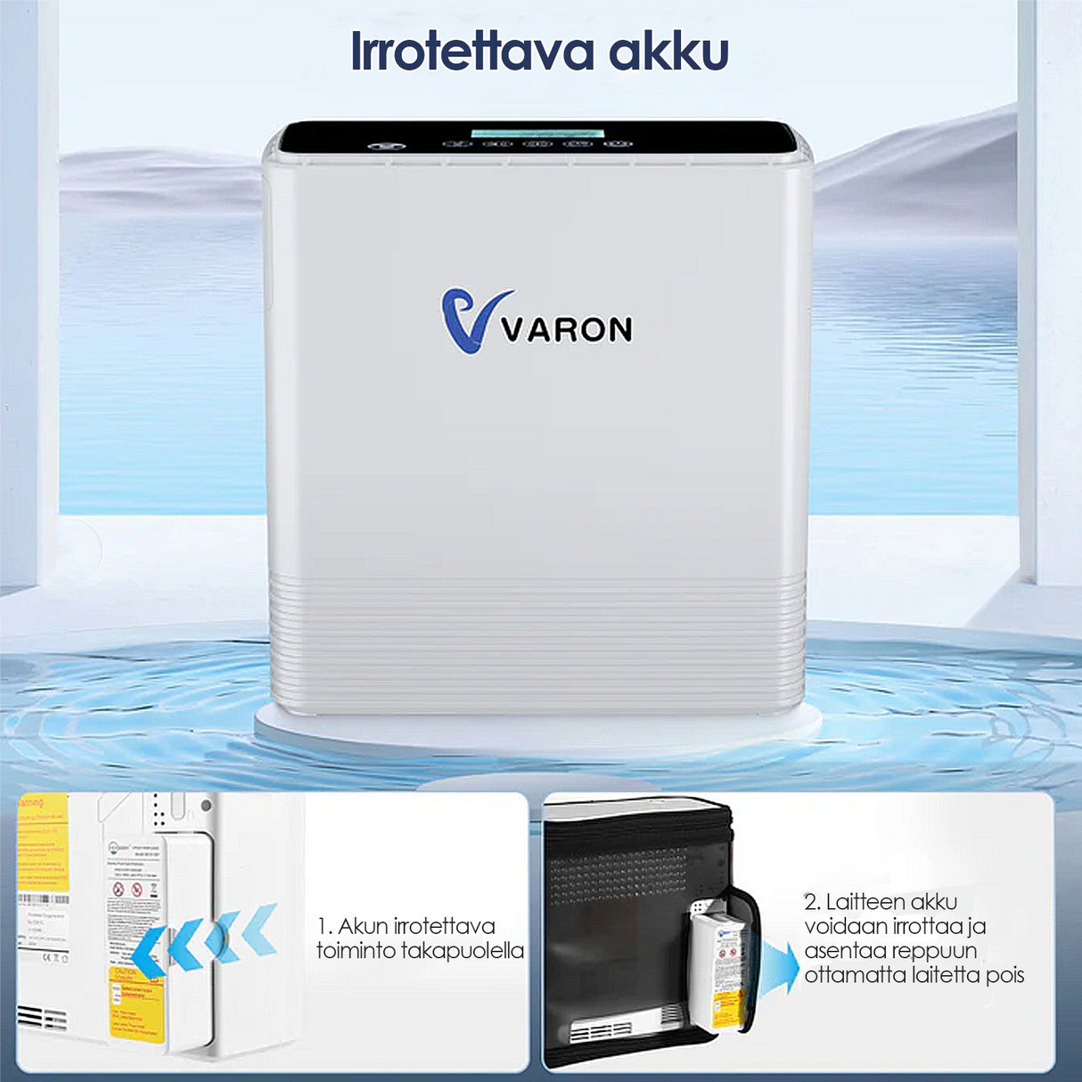 VARON bärbar syrgaskoncentrator VP-6 | 1–6 l/min flöde, CE-godkänd