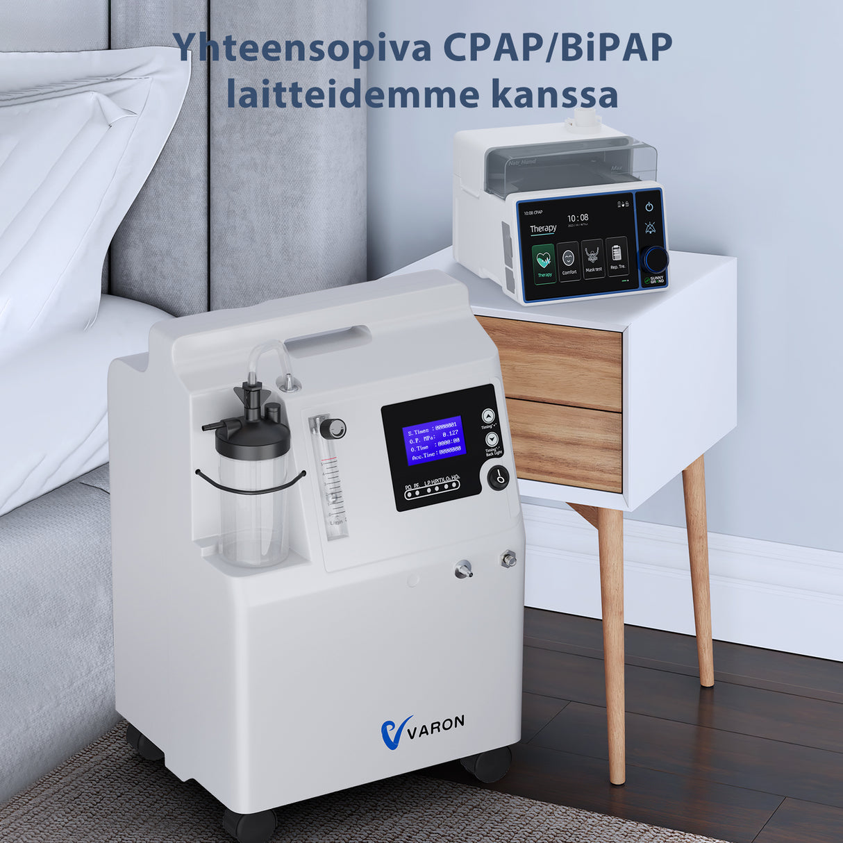 VARON Serene 5L happikonsentraattori | 72 tunnin käyttö FDA- ja CE-hyväksytty