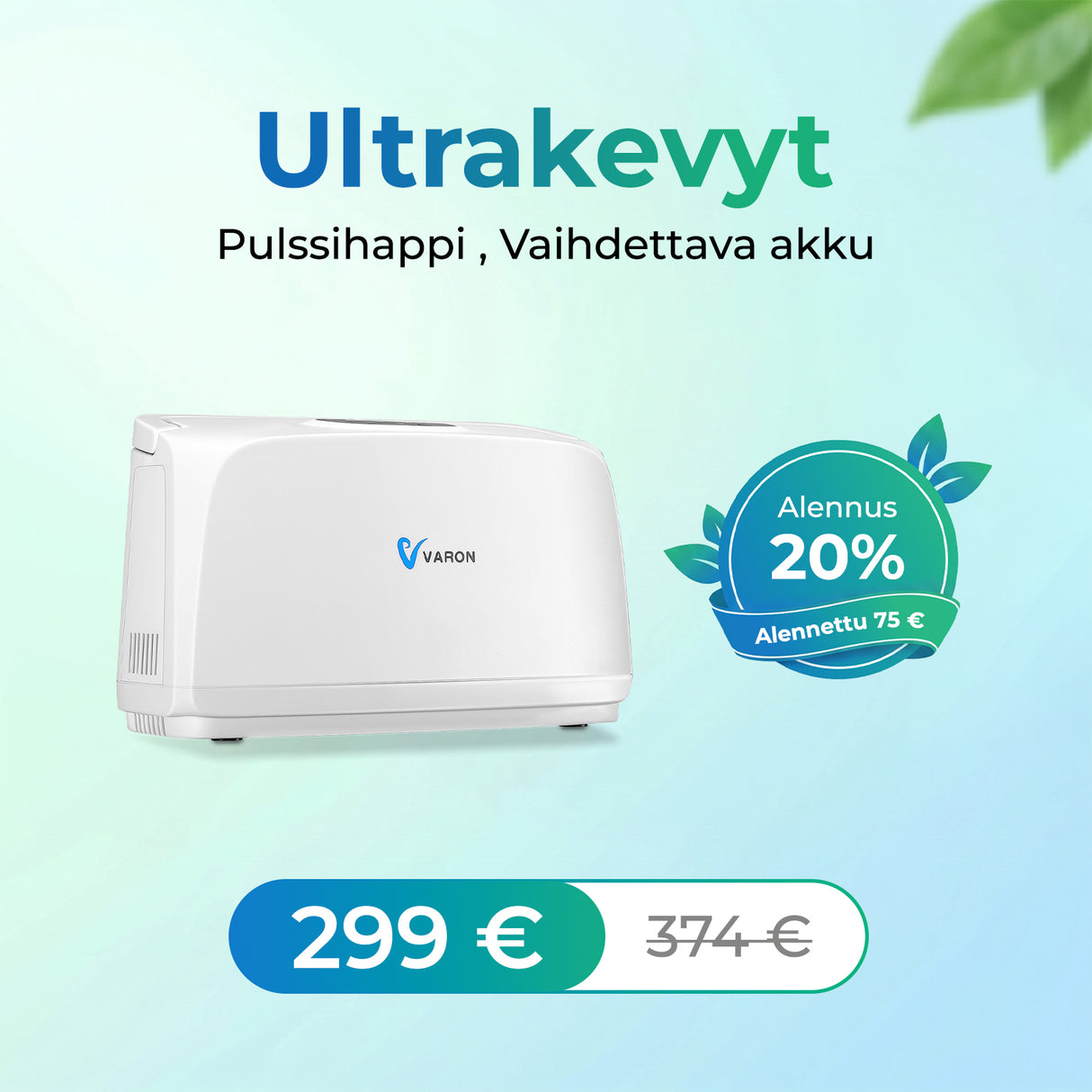 VARON Lätt och bärbar syrgaskoncentrator VL-1 | CE-certifierad