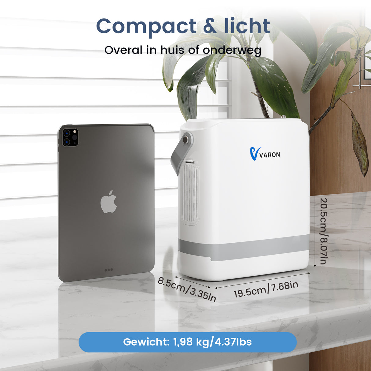 Förbeställ: Ny VARON bärbar syrgaskoncentrator VP-8G (nivåer 1–8)