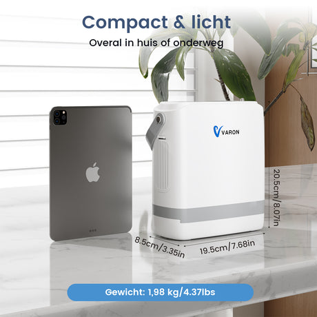 Förbeställ: Ny VARON bärbar syrgaskoncentrator VP-8G (nivåer 1–8)