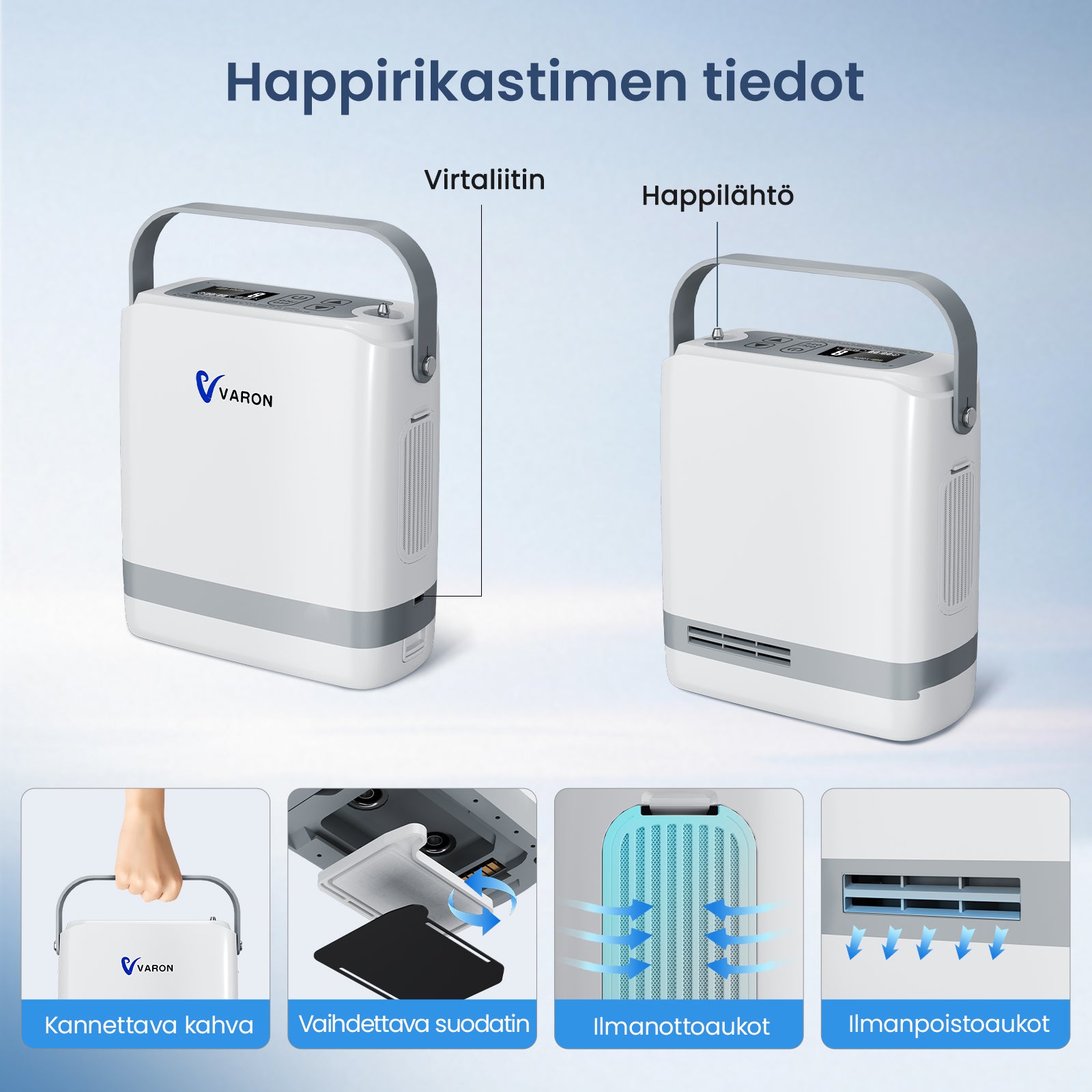 Förbeställ: Ny VARON bärbar syrgaskoncentrator VP-8G (nivåer 1–8)