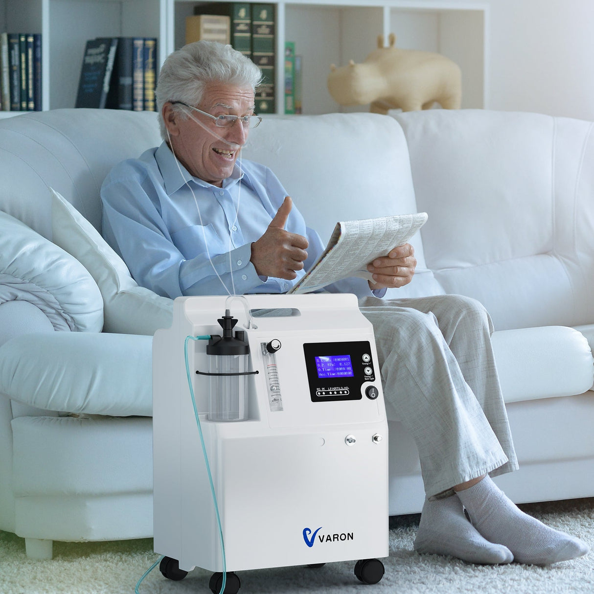 VARON Serene 5L happikonsentraattori | 72 tunnin käyttö FDA- ja CE-hyväksytty