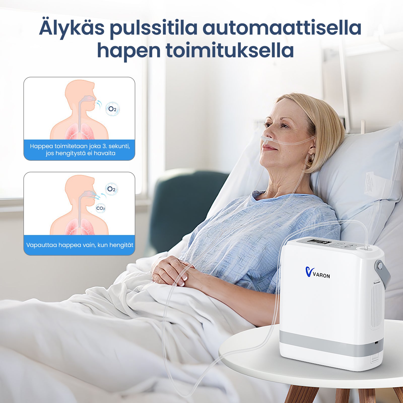 Förbeställ: Ny VARON bärbar syrgaskoncentrator VP-8G (nivåer 1–8)