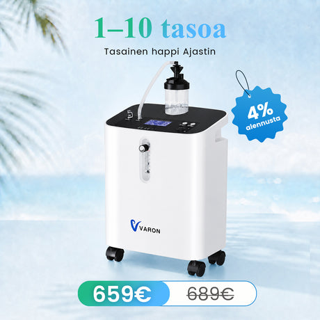 VARON VH-3 Pro | Tehokas kotihappirikastin 1–10 L/min – Hiljainen toiminta ja suuri virtaus