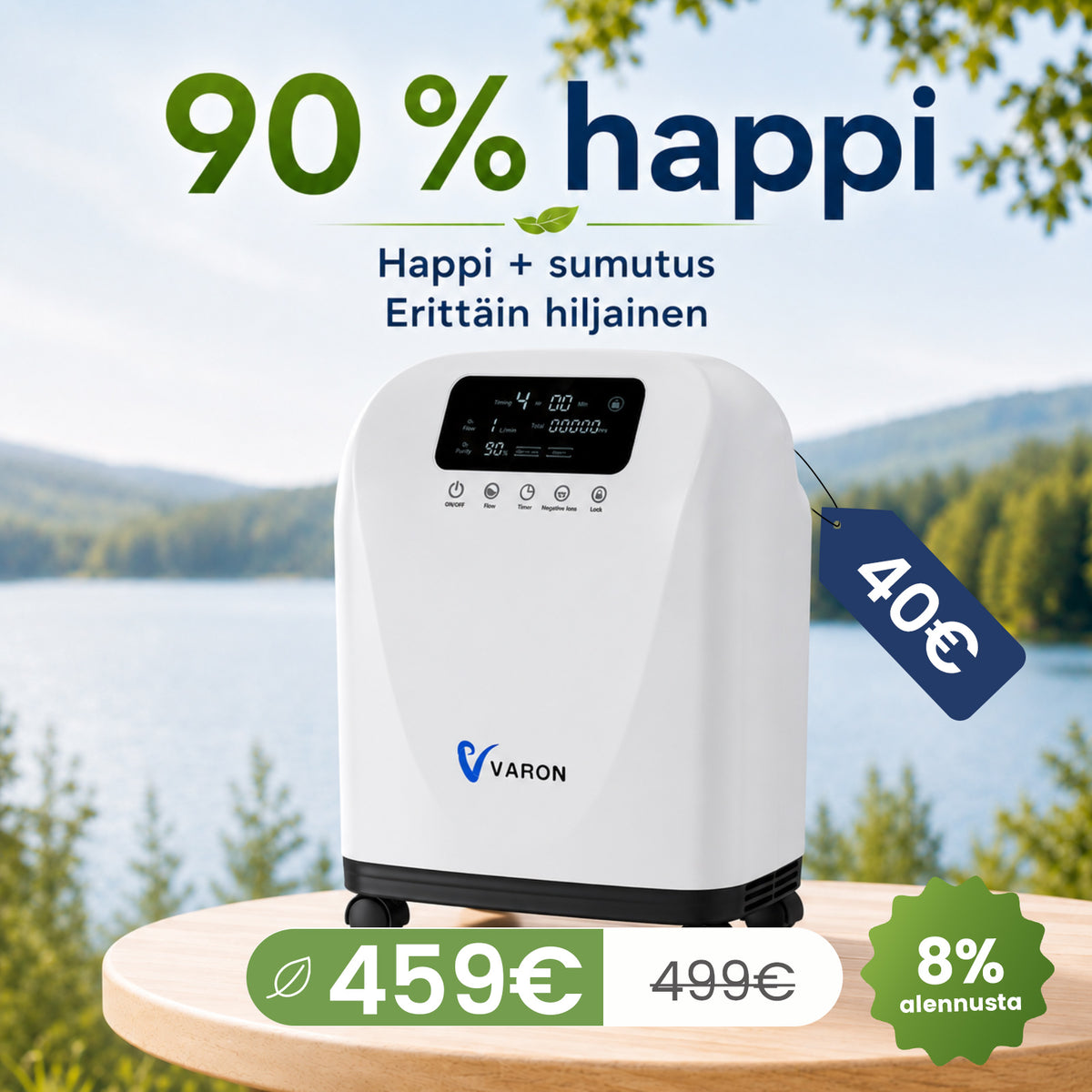 VARON home oxygen concentrator VH-3 | 1–7 l/min comfortable treatment, CE approved