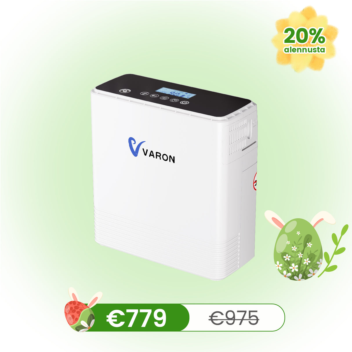 VARON bärbar syrgaskoncentrator VP-6 | 1–6 l/min flöde, CE-godkänd