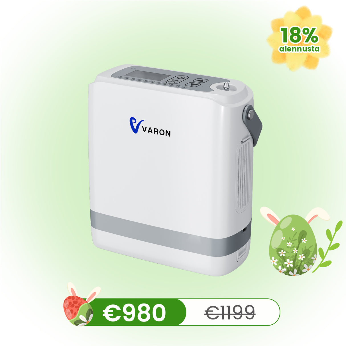 Förbeställ: Ny VARON bärbar syrgaskoncentrator VP-8G (nivåer 1–8)