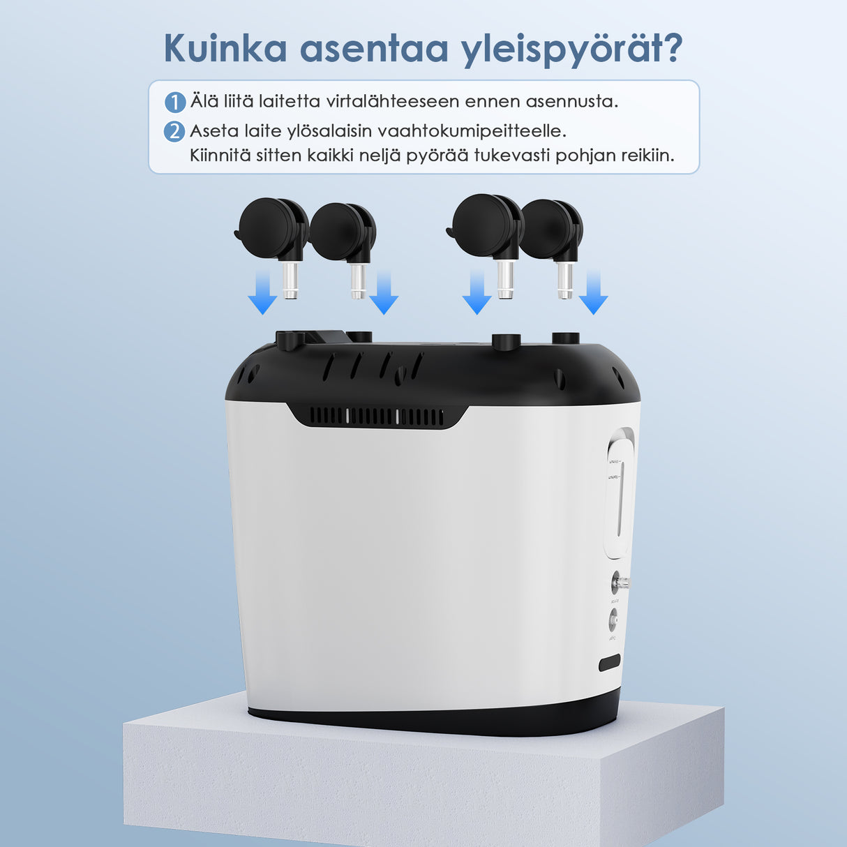 VARON VH-2 PRO kotikäyttöinen happikonsentraattori | 1–9 l/min säädettävä, 24 tunnin käyttö, CE-hyväksytty