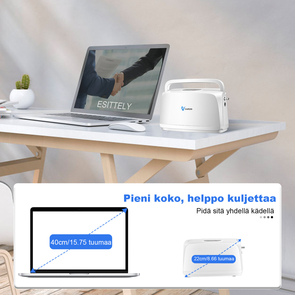 VARON VL-1 -happikonsentraattori | Ihanteellinen liikkuvuuteen, CE-sertifioitu