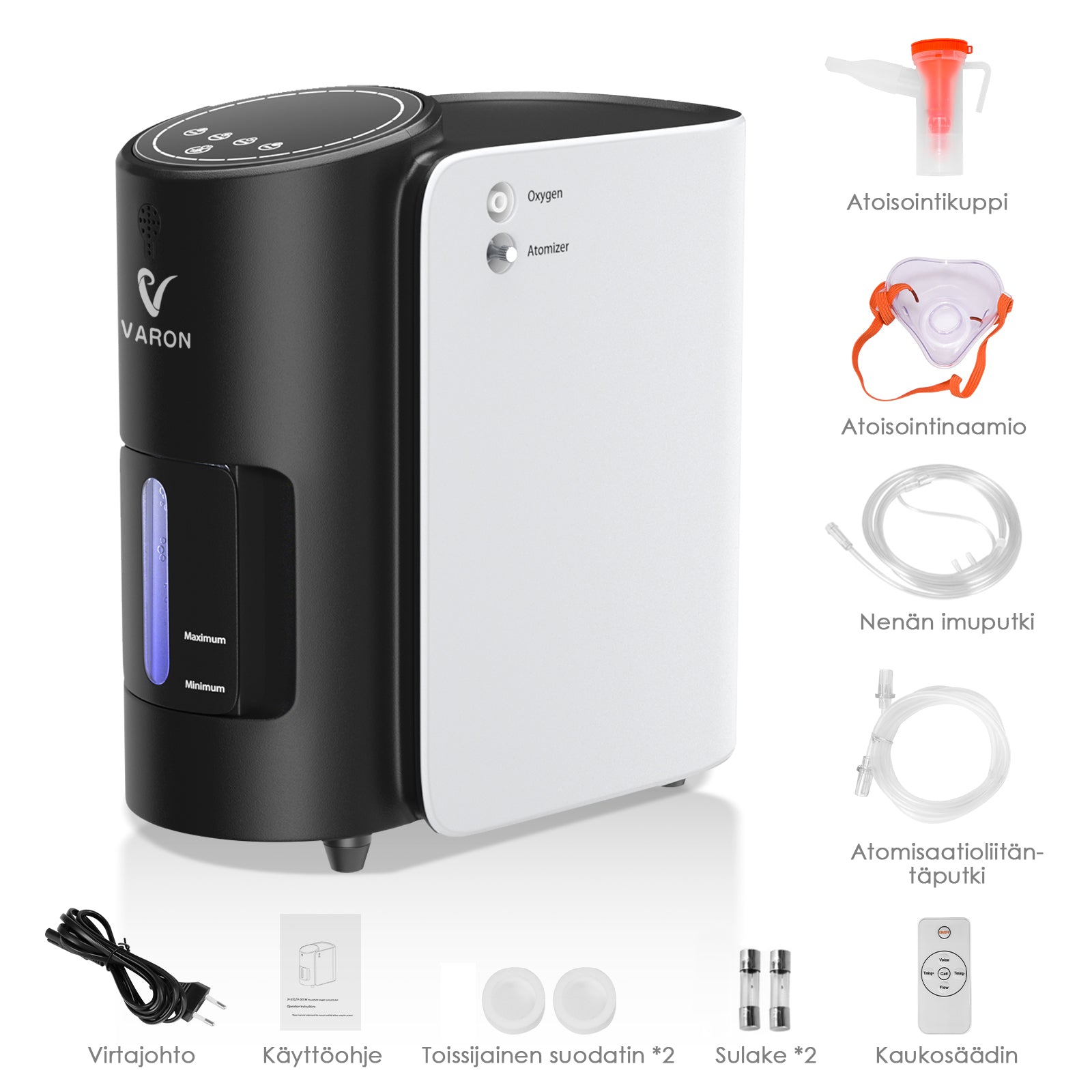 VARON VH-1 syrgaskoncentrator för hemmabruk | 1–7 l/min, Vital Senior Health, CE-godkänd