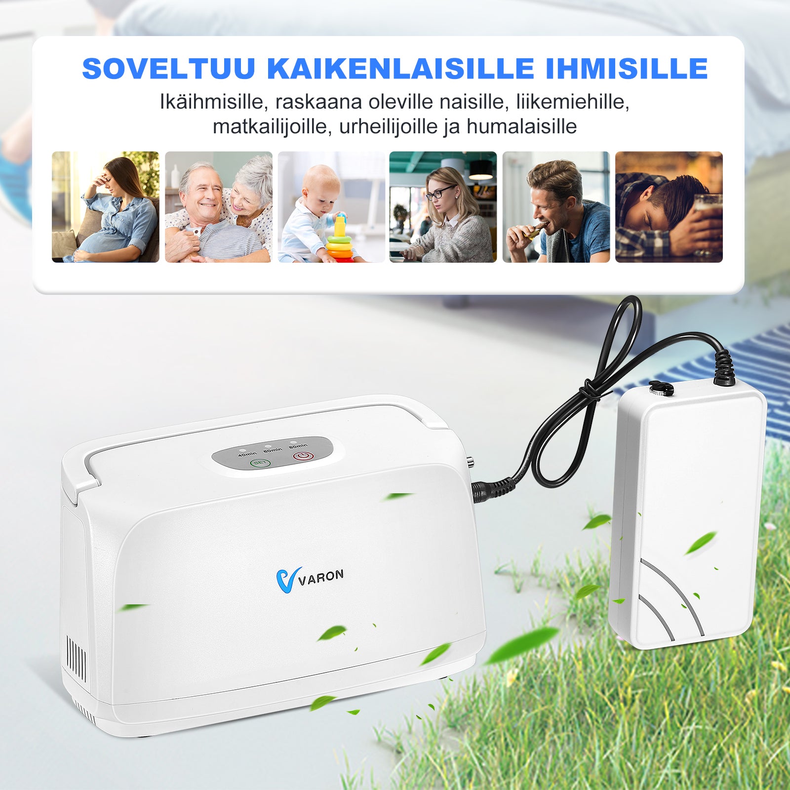 VARON Lätt och bärbar syrgaskoncentrator VL-1 | CE-certifierad