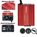 150 W:n auton invertteri, kaksi USB 3.1 A -liitäntää, 12 V – 110 V/220 V -muunnin