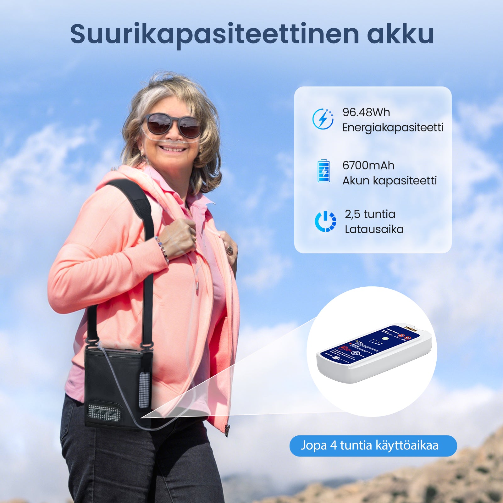 Förbeställ: Ny VARON bärbar syrgaskoncentrator VP-8G (nivåer 1–8)