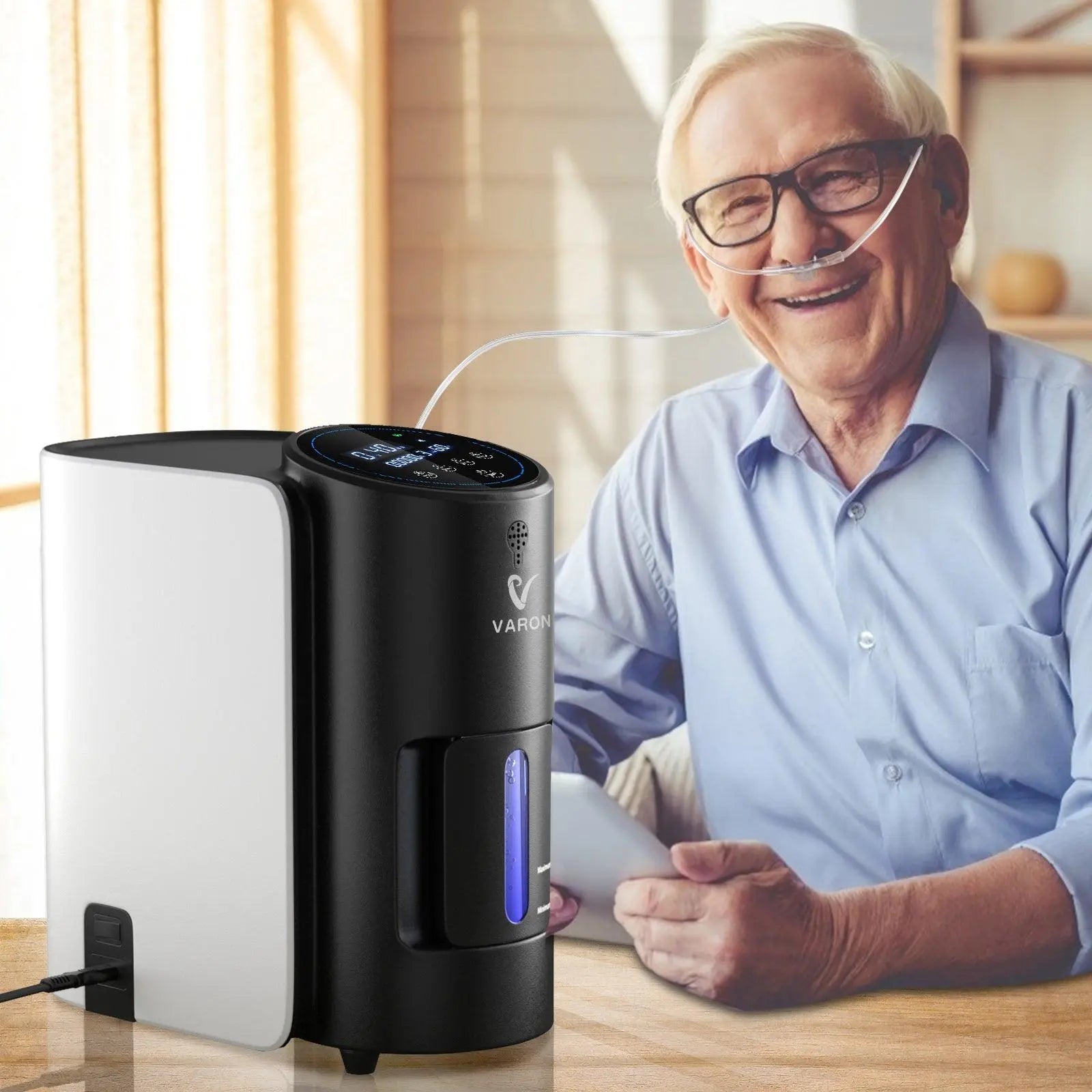 VARON VH-1 syrgaskoncentrator för hemmabruk | 1–7 l/min, Vital Senior Health, CE-godkänd