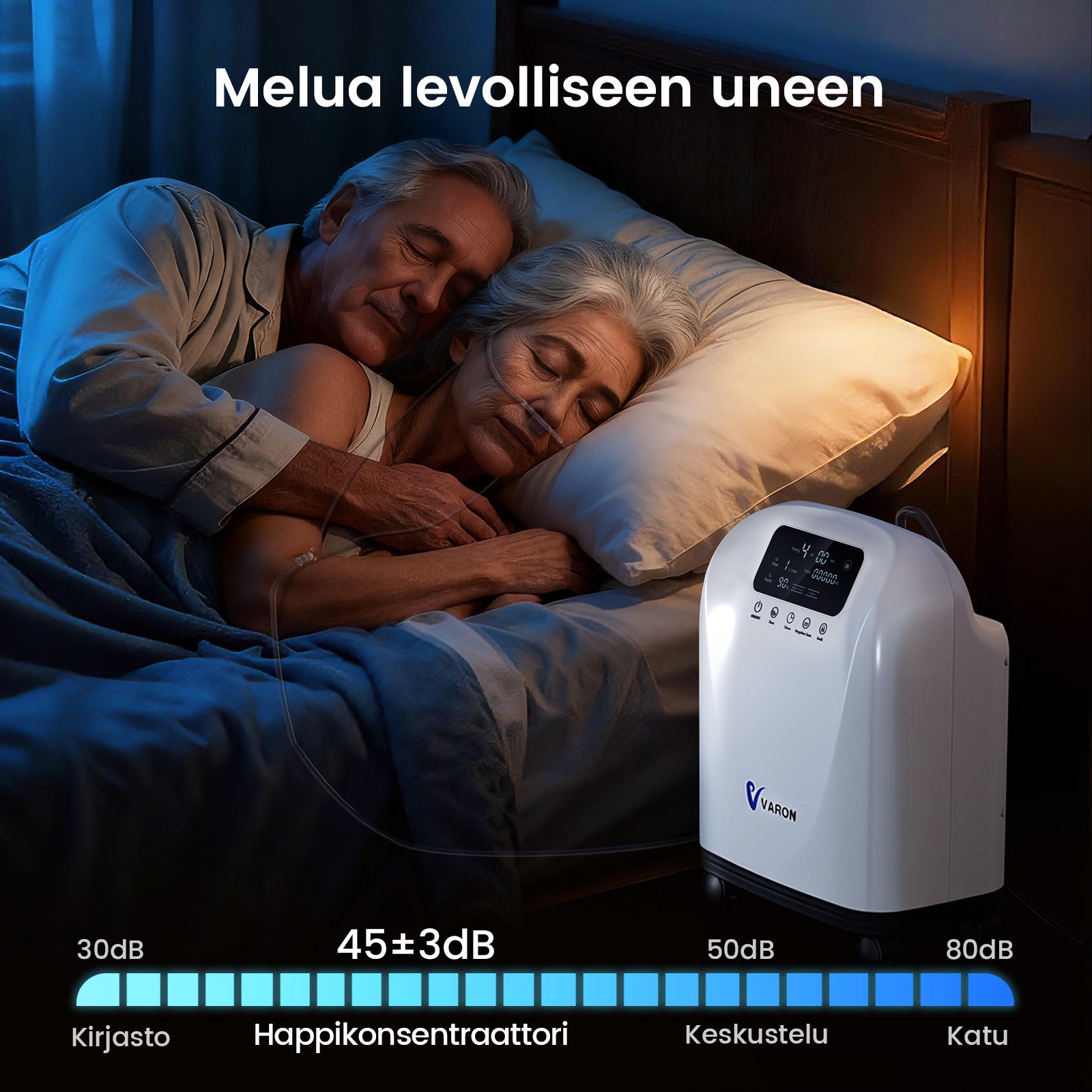 VARON syrgaskoncentrator för hemmabruk VH-3 | 1–7 l/min bekväm behandling, CE-godkänd