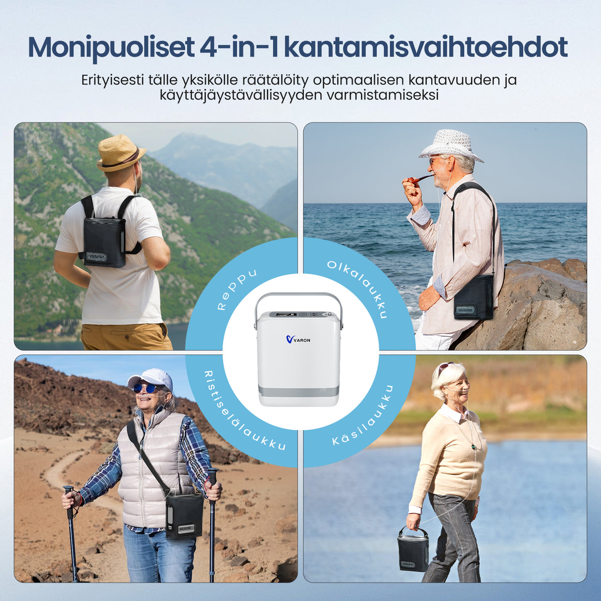 Esitilaus: Uusi VARON VP-8G | Kannettava pulssivirtaushappikonsentraattori (tasot 1–8)