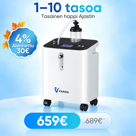 VARON VH-3 Pro | Tehokas kotihappirikastin 1–10 L/min – Hiljainen toiminta ja suuri virtaus