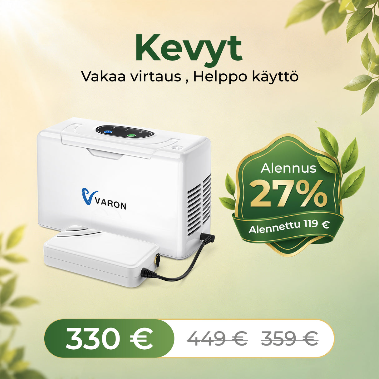 VARON Lightweight Portable Oxygen Concentrator VL-2 | CE Approved