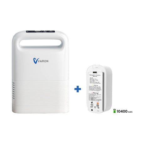 VARON Portable Oxygen Concentrator VP-2 | 24-hour continuous use, long battery life, lightweight and travel-friendly, CE approved 