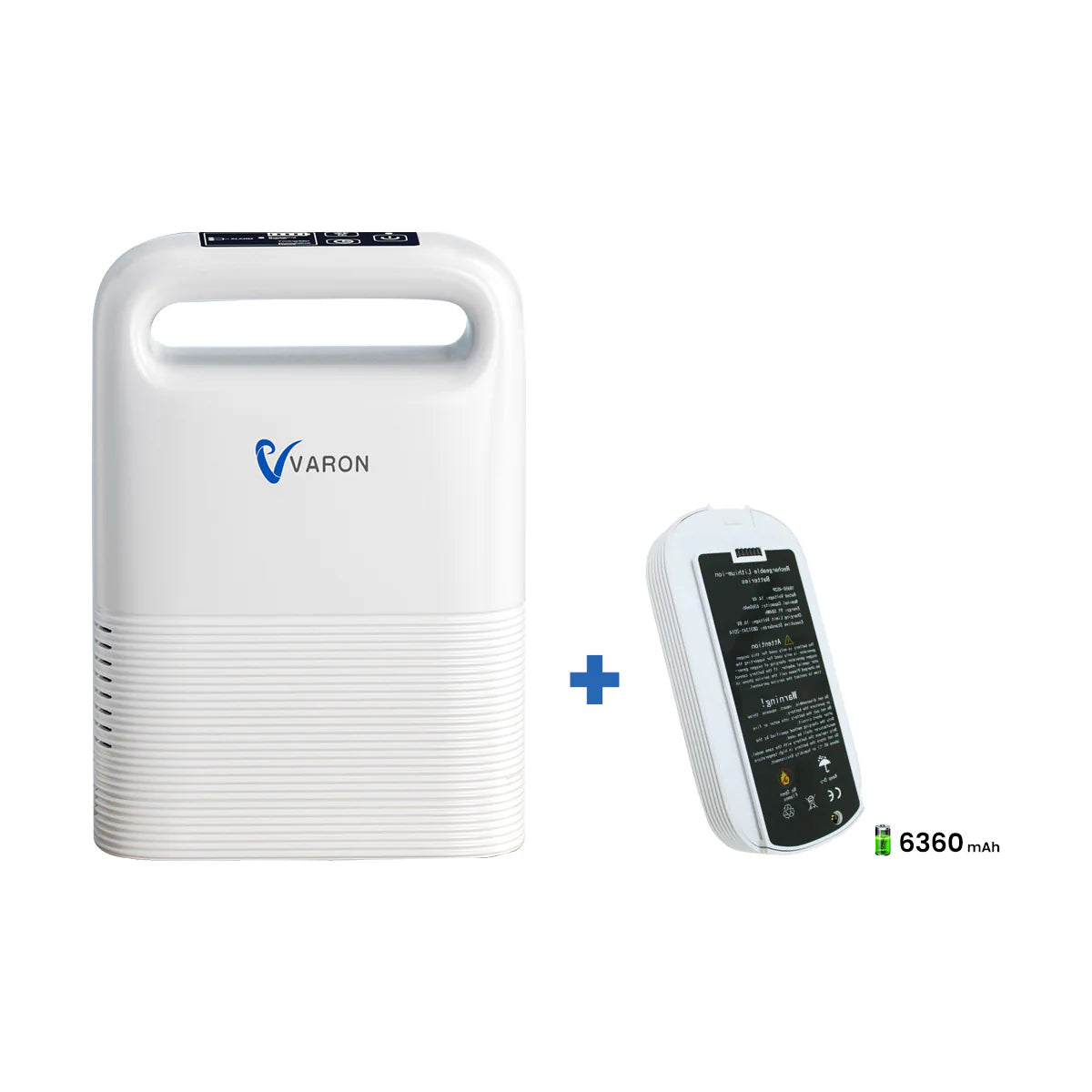 VARON Portable Oxygen Concentrator VP-2 | 24-hour continuous use, long battery life, lightweight and travel-friendly, CE approved 