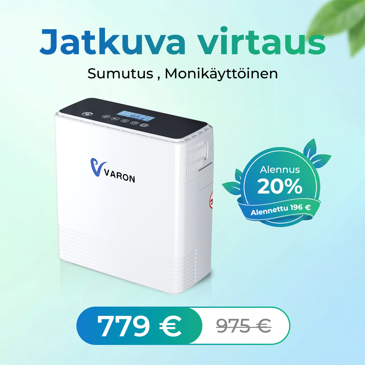 VARON portable oxygen concentrator VP-6 | 1–6 l/min flow, CE approved